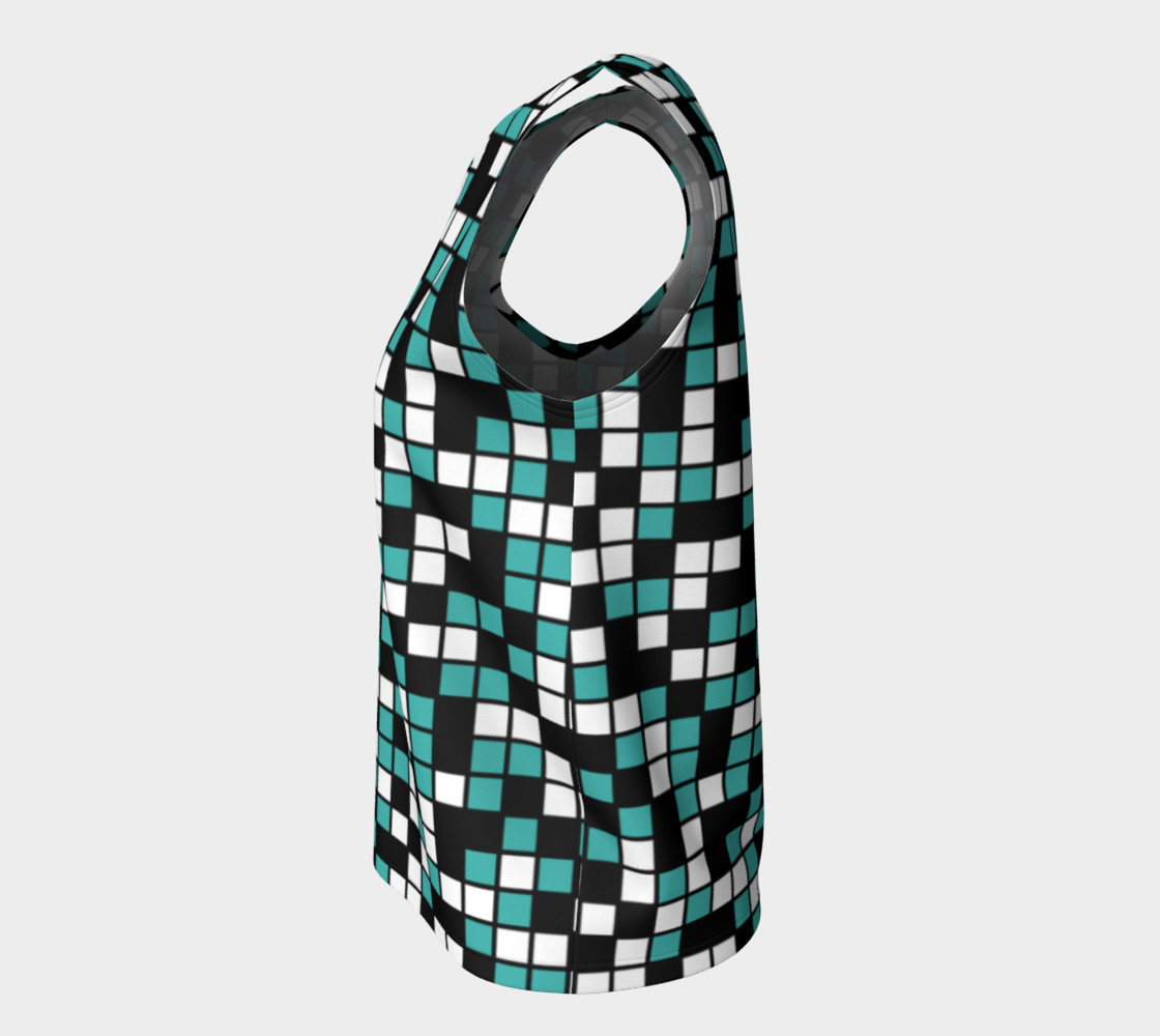 Aperçu de Verdigris, Black, and White Random Mosaic Squares #7
