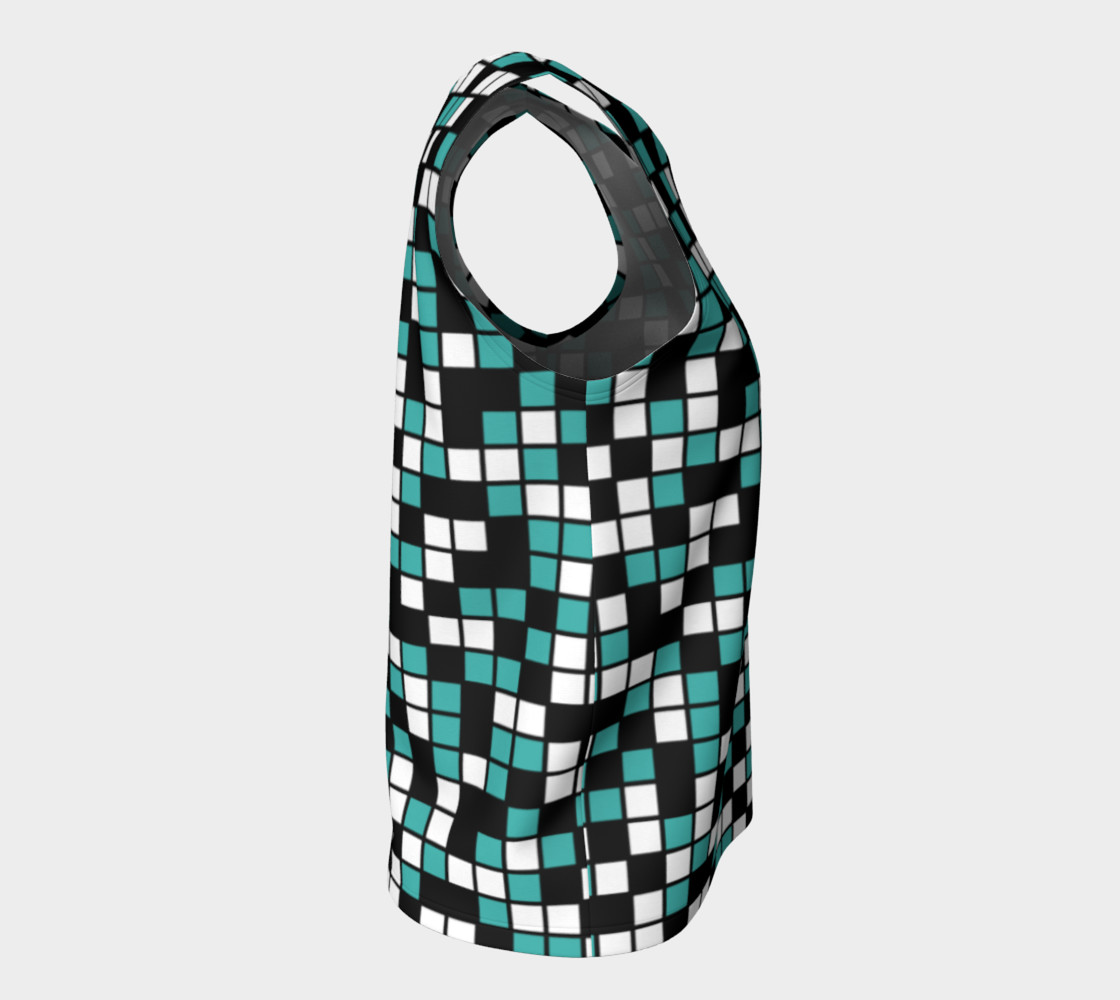 Aperçu de Verdigris, Black, and White Random Mosaic Squares #8
