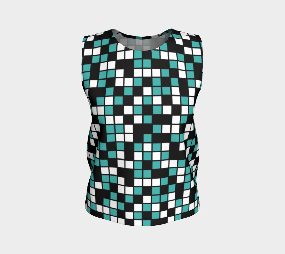 Aperçu de Verdigris, Black, and White Random Mosaic Squares #1