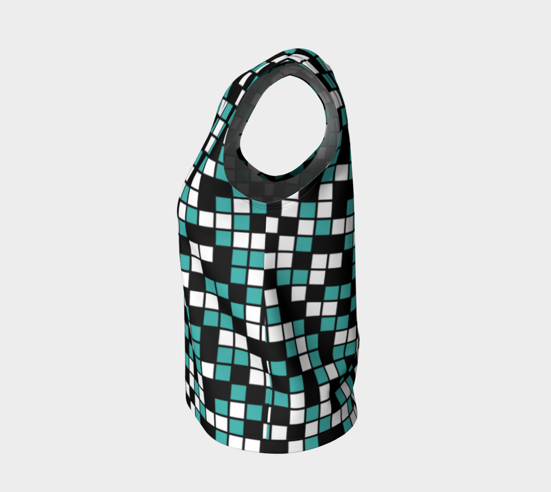 Aperçu de Verdigris, Black, and White Random Mosaic Squares #3