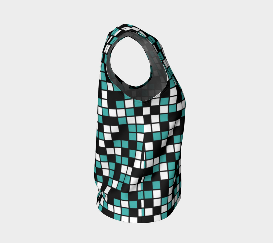 Aperçu de Verdigris, Black, and White Random Mosaic Squares #4