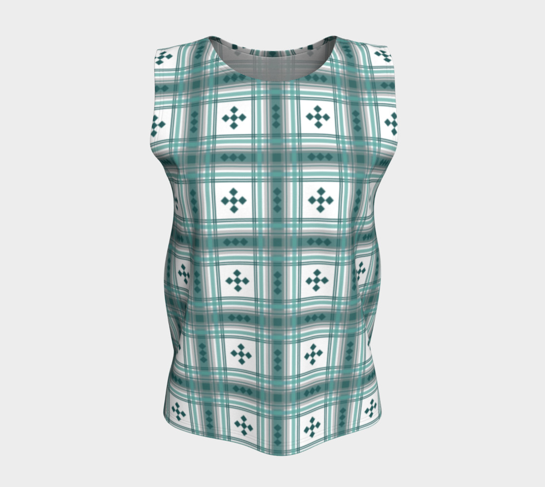 Preppy Plaid in Teal, Gray and White preview #5