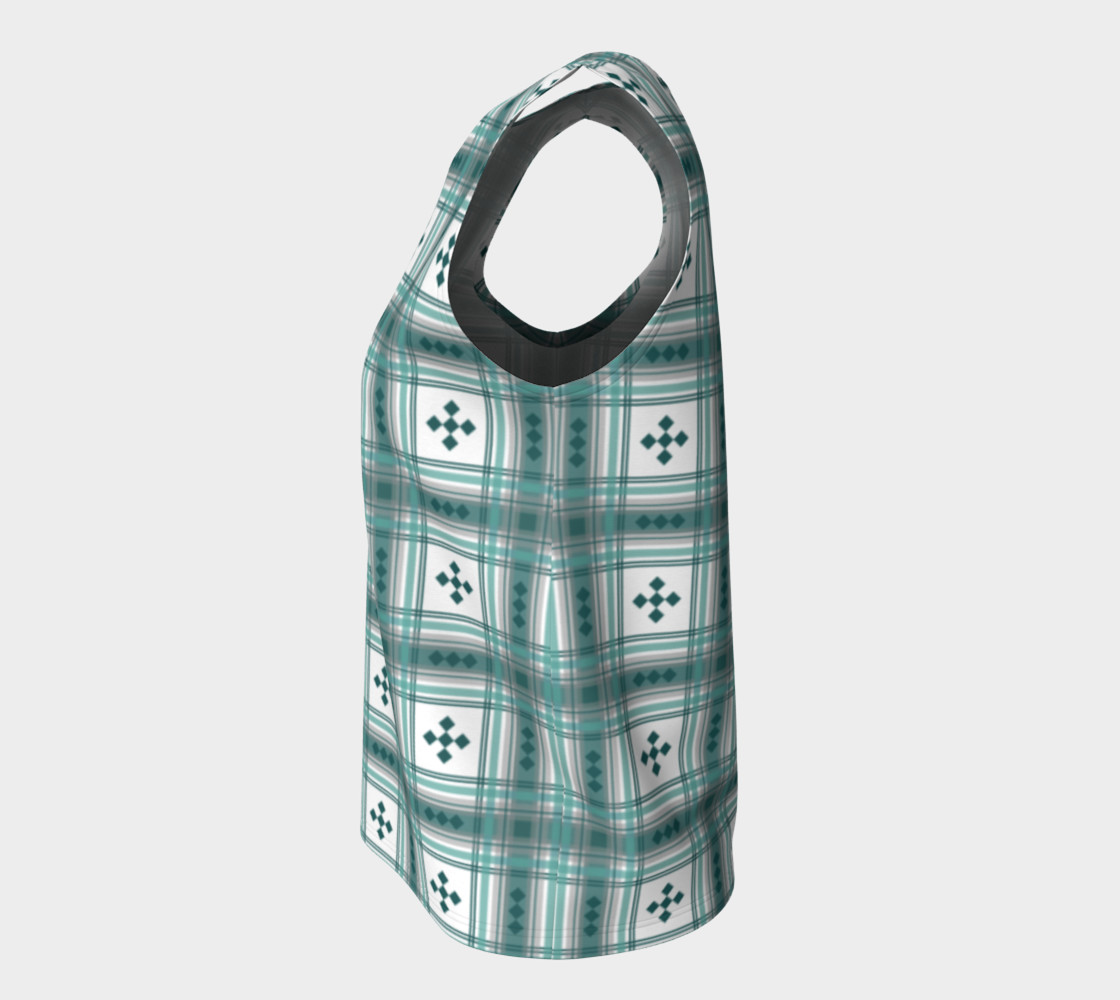 Preppy Plaid in Teal, Gray and White preview #7