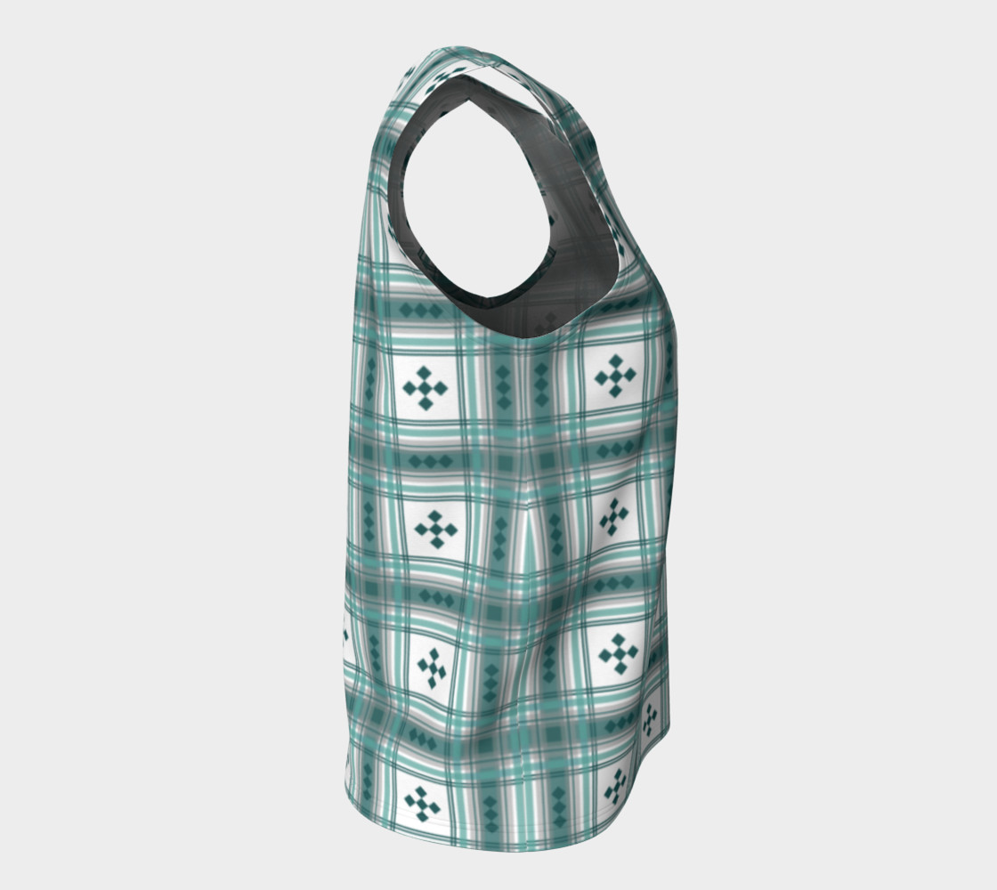 Preppy Plaid in Teal, Gray and White preview #8