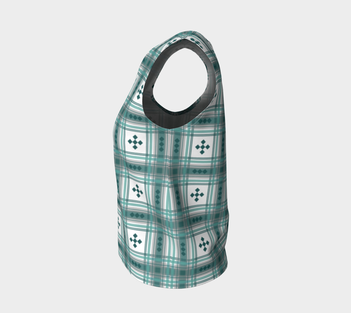Preppy Plaid in Teal, Gray and White preview #3
