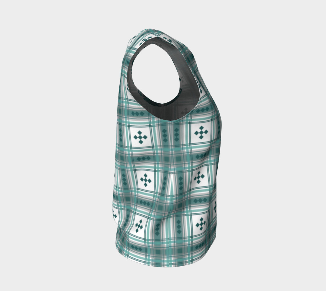 Preppy Plaid in Teal, Gray and White preview #4