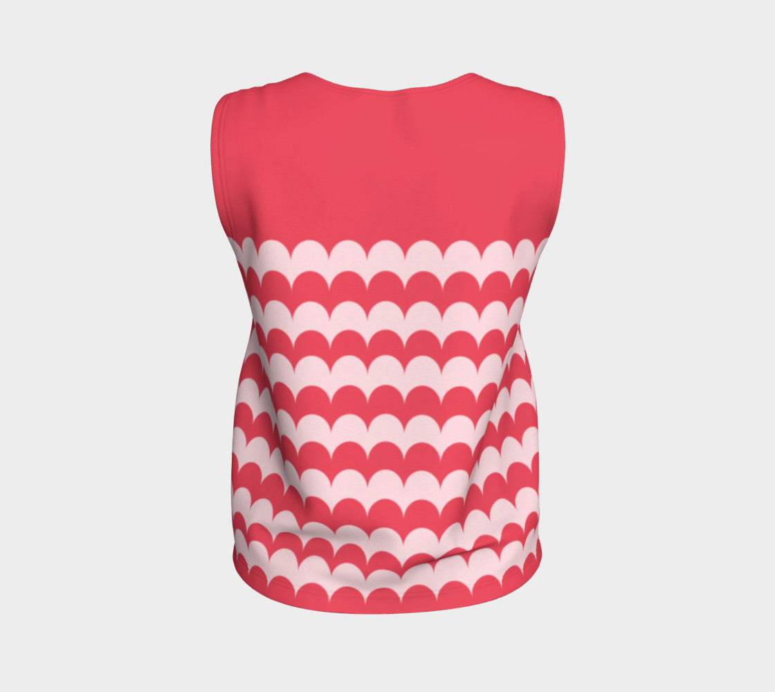Aperçu de Pink Scallop Print Loose Tank Top #2