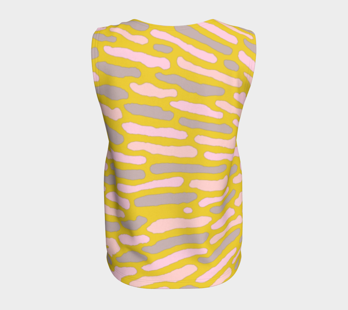 Organic Abstract Yellow Lime Loose Tank Top preview #6