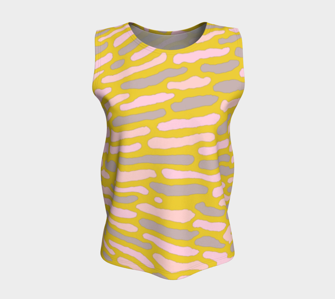Organic Abstract Yellow Lime Loose Tank Top preview #5