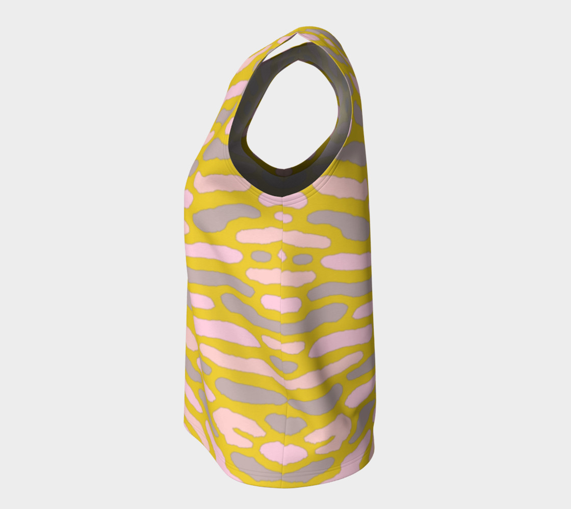 Organic Abstract Yellow Lime Loose Tank Top preview #7