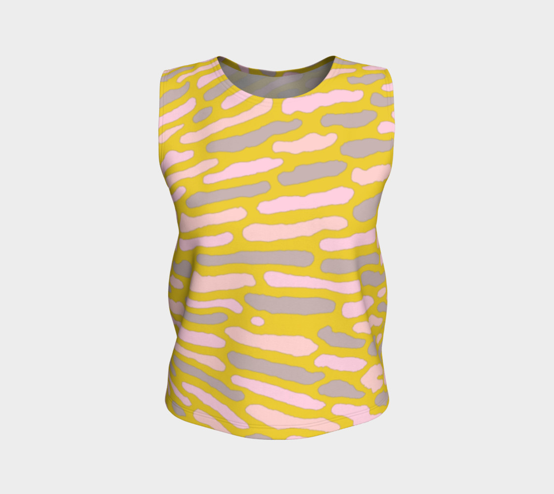 Organic Abstract Yellow Lime Loose Tank Top 3D preview