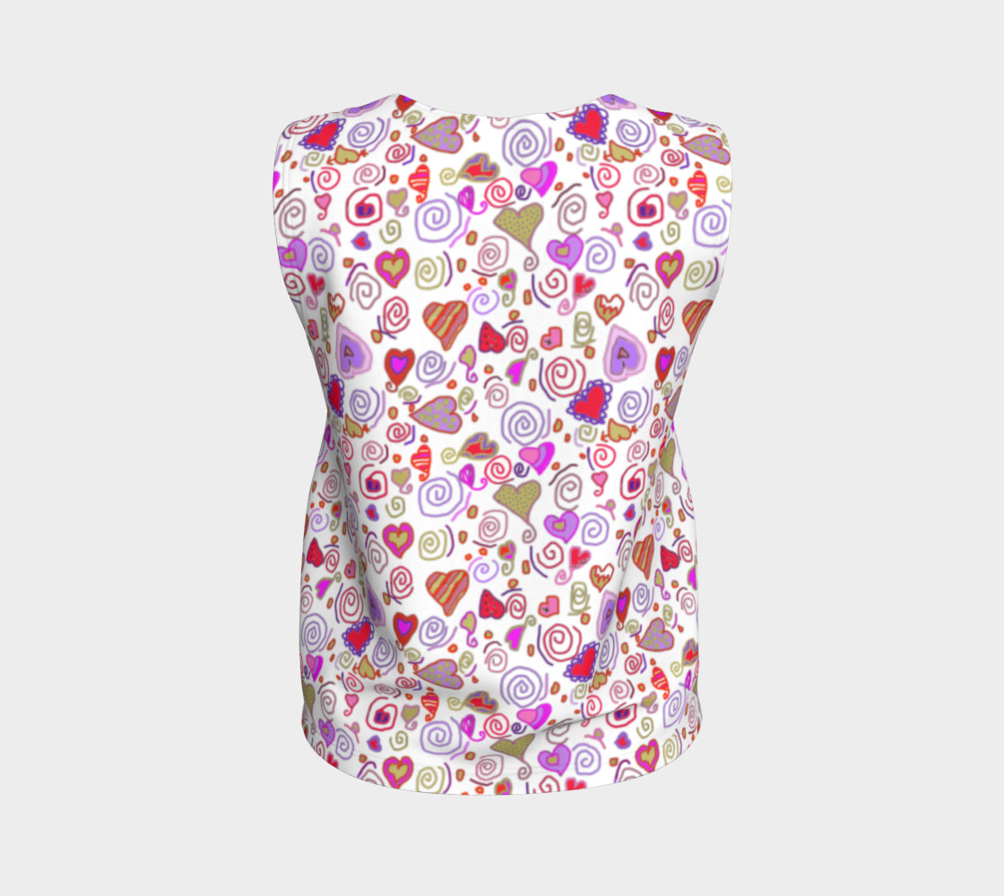 Romantic Gold Red Hearts And Swirls Loose Tank Top preview #2
