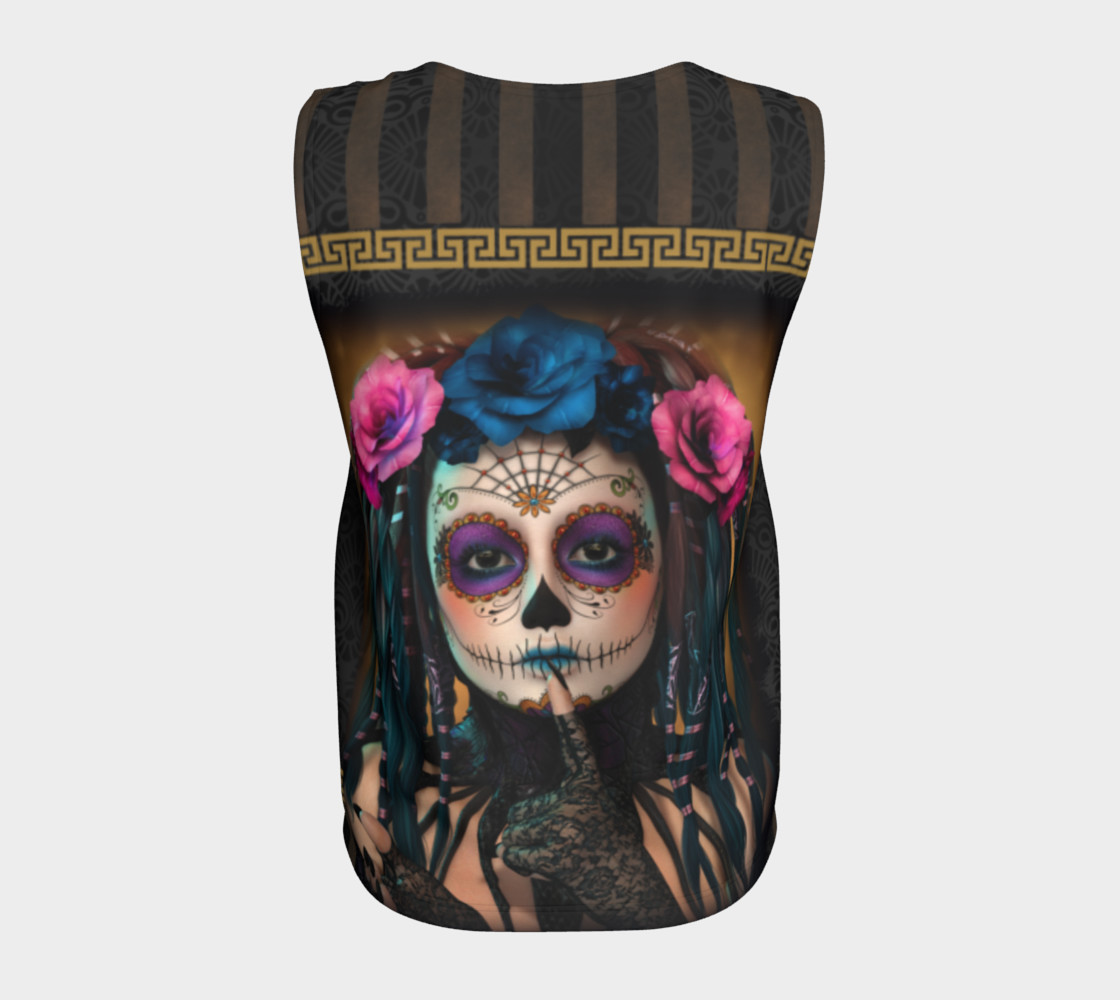 Aperçu de Sugar Skull Yoga Loose Tank Top #6