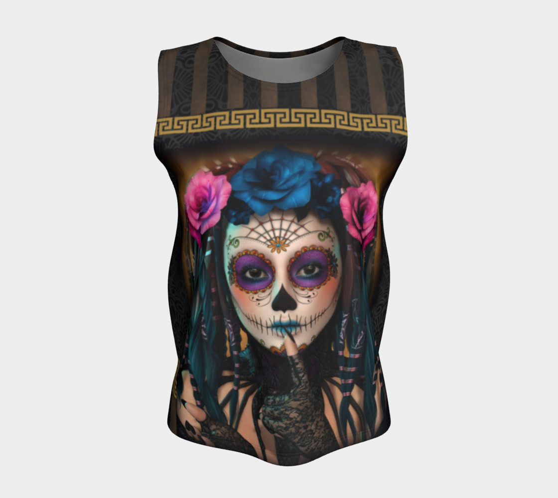 Aperçu de Sugar Skull Yoga Loose Tank Top #5