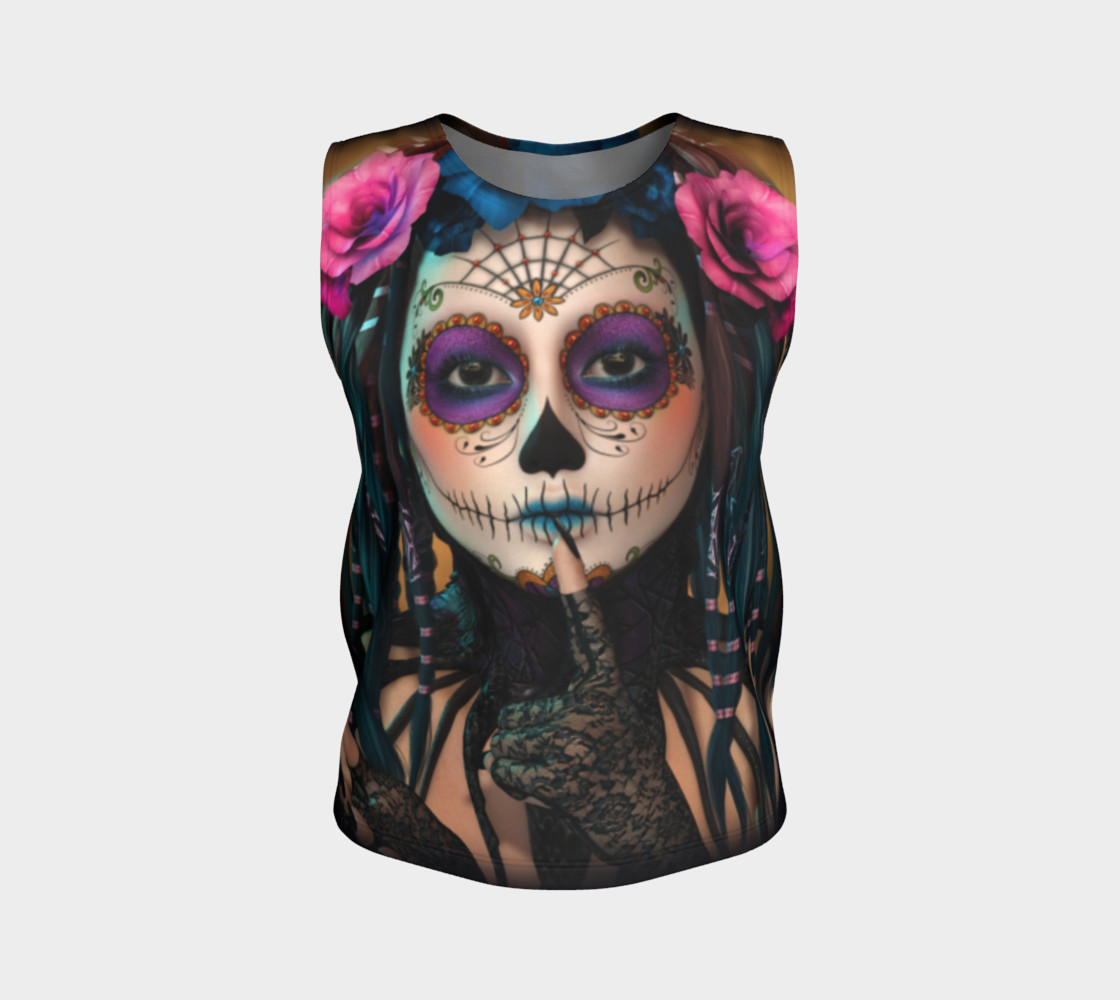 Aperçu de Sugar Skull Yoga Loose Tank Top #1