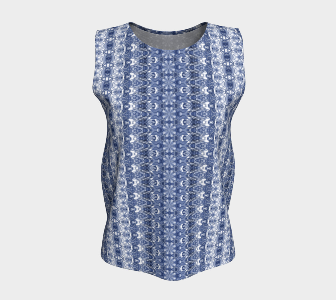 Kaleid Indigo Lace on White preview #5