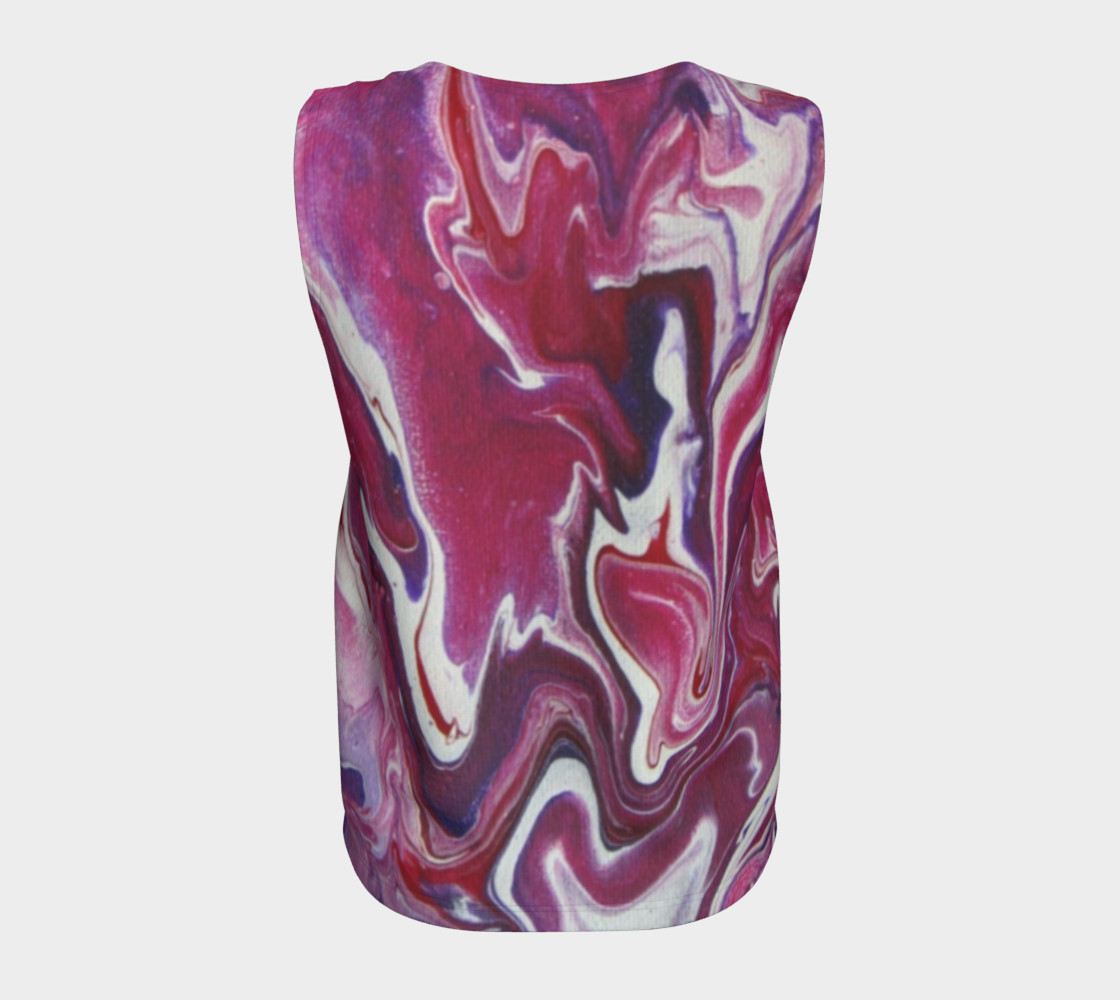 Dark Pink Purple Abstract Loose Tank Top preview #6