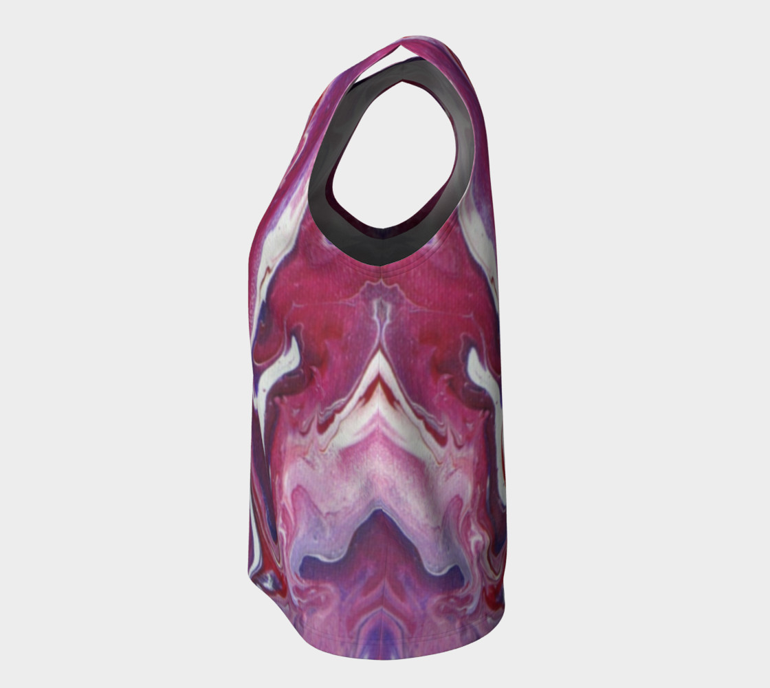 Dark Pink Purple Abstract Loose Tank Top preview #7