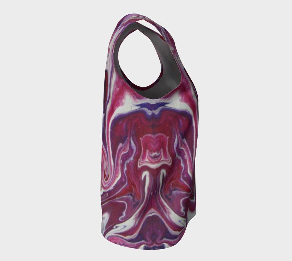 Dark Pink Purple Abstract Loose Tank Top preview #8