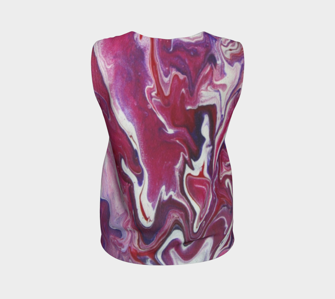 Dark Pink Purple Abstract Loose Tank Top preview #2
