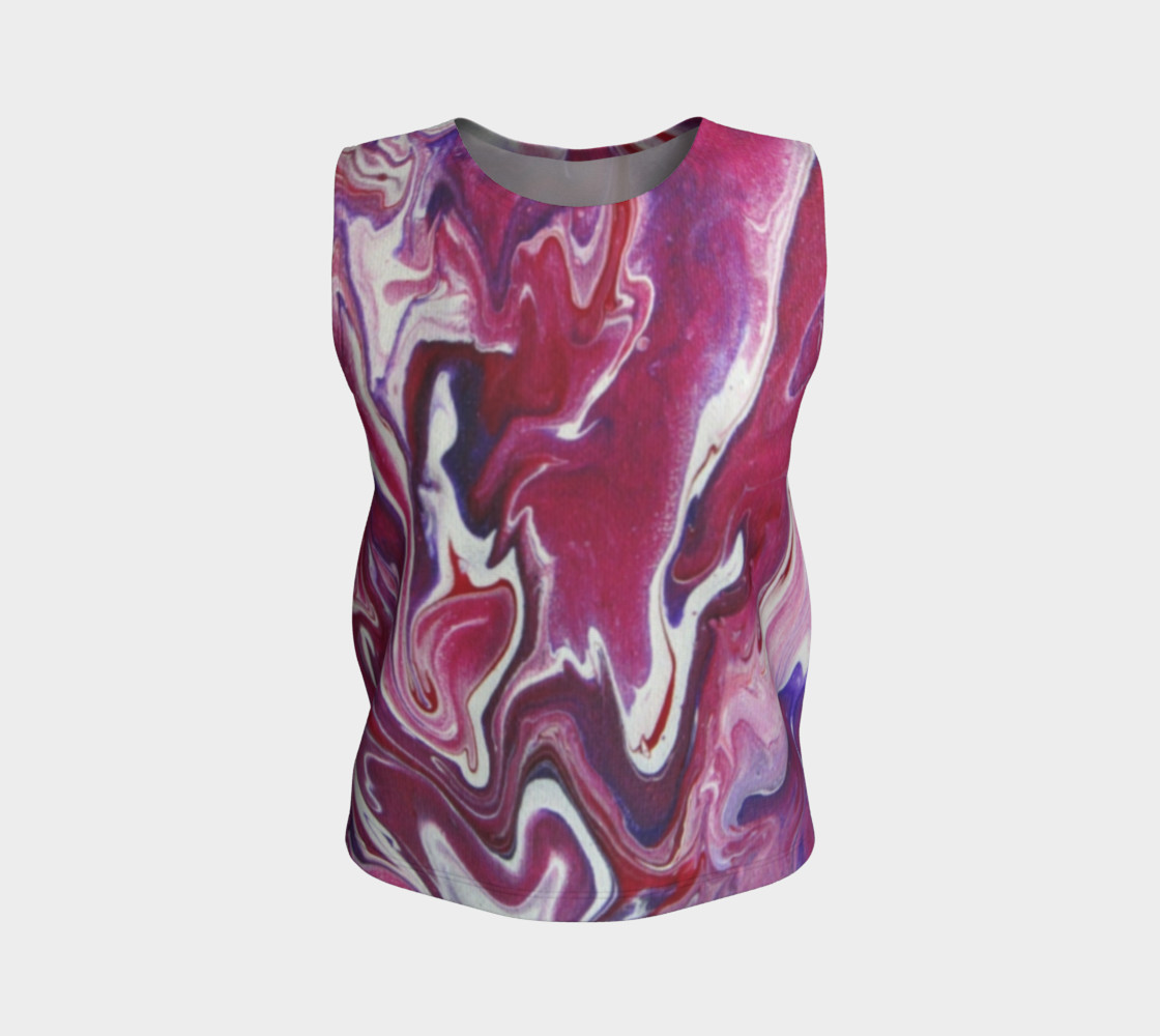 Dark Pink Purple Abstract Loose Tank Top preview #1