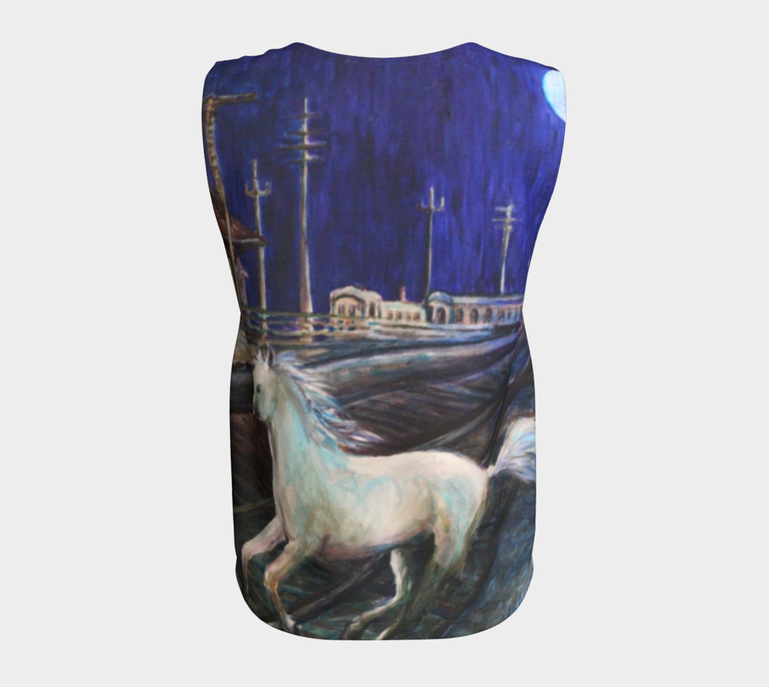 Horse in the Moonlight Loose Tank Top preview #6