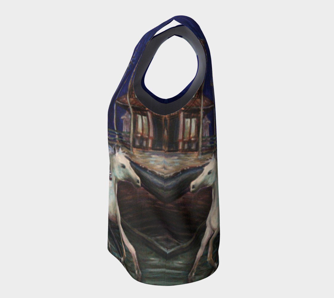 Horse in the Moonlight Loose Tank Top preview #7