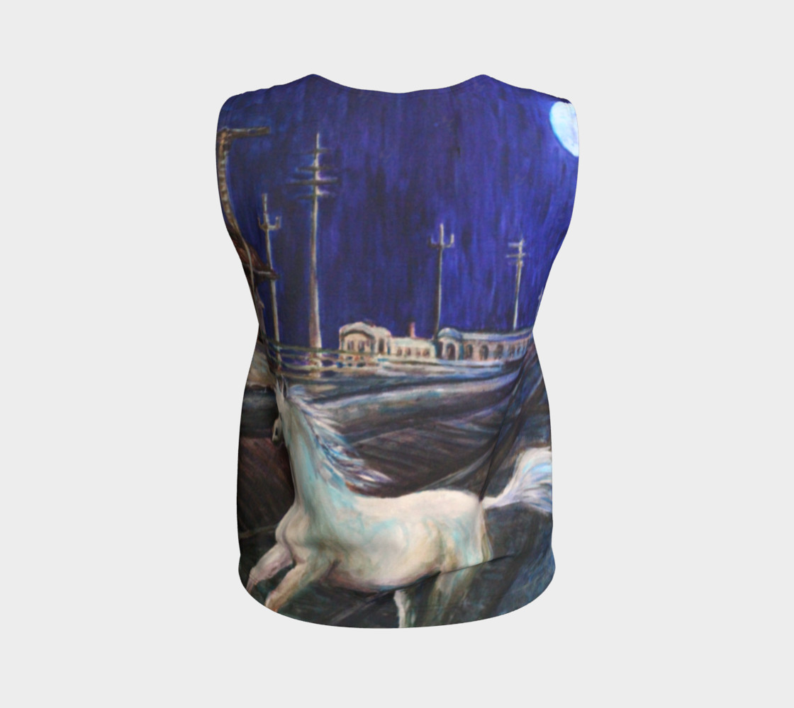 Horse in the Moonlight Loose Tank Top preview #2