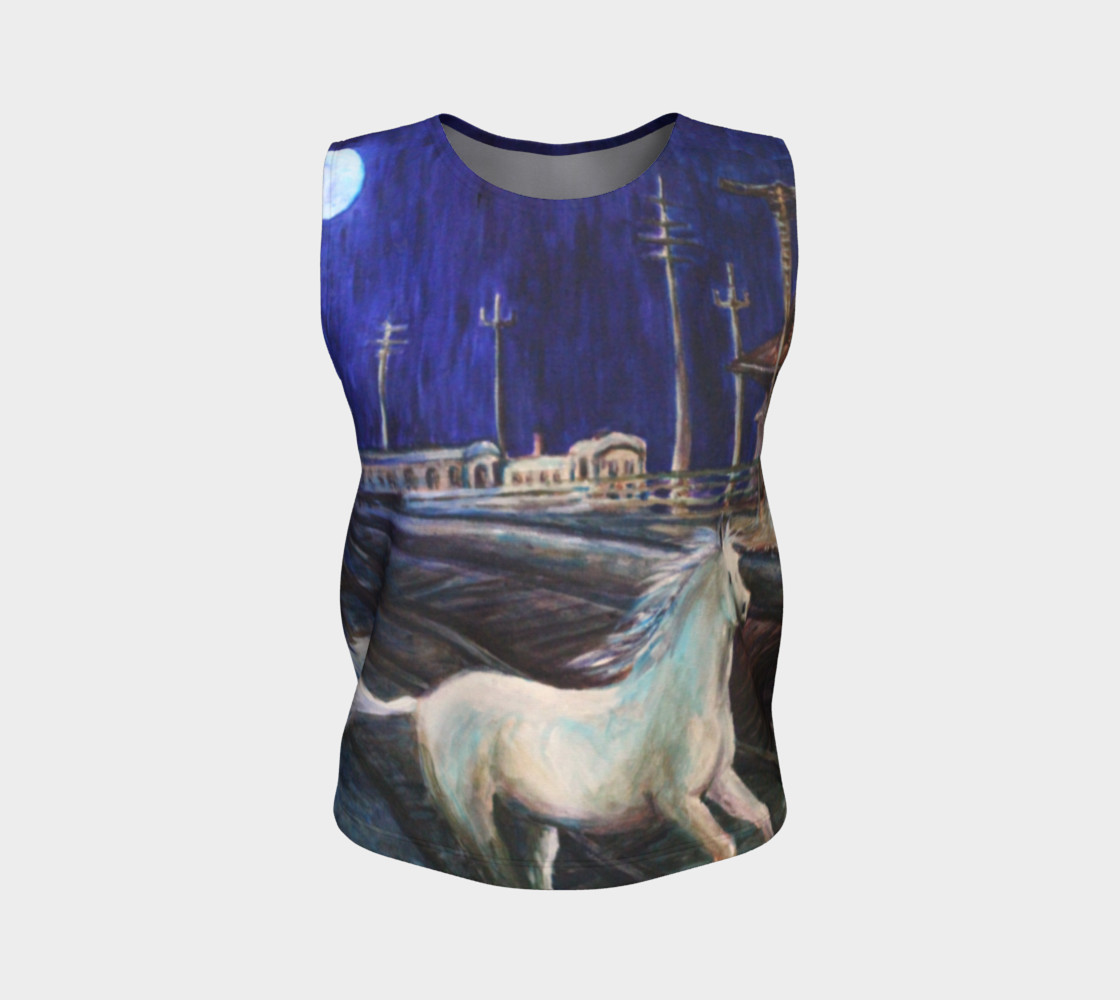 Horse in the Moonlight Loose Tank Top preview #1