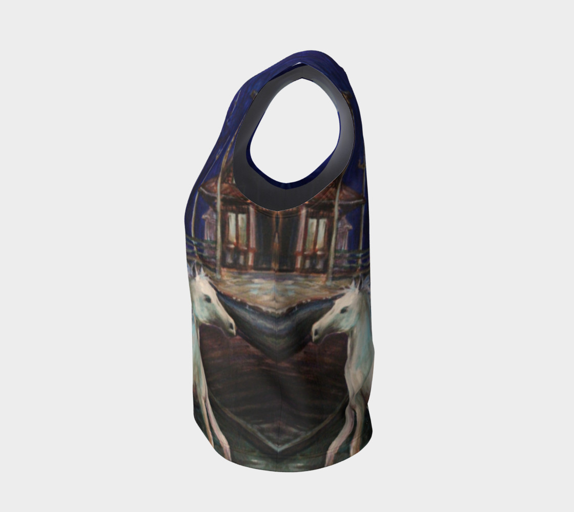 Horse in the Moonlight Loose Tank Top preview #3
