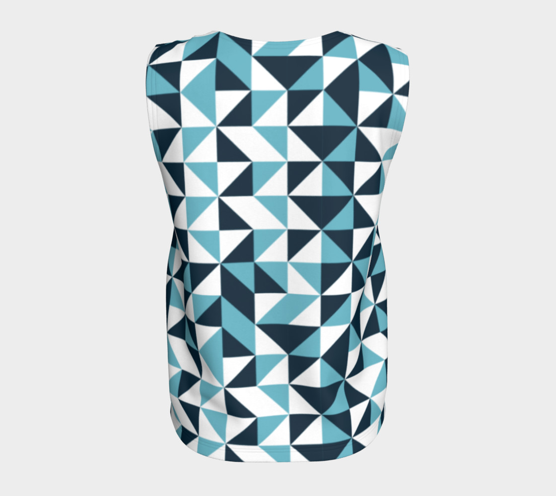 Blue Triangles Loose Tank Top preview #6