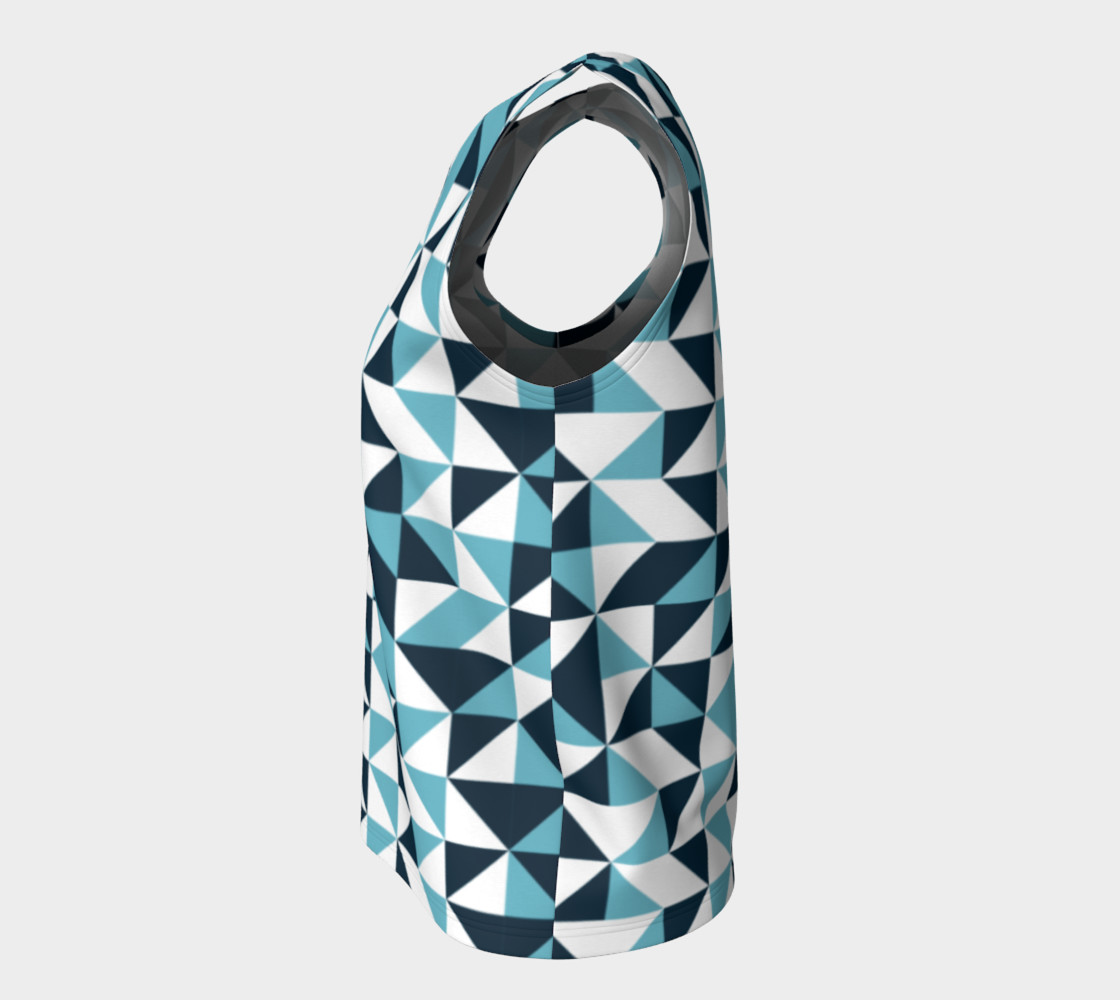 Blue Triangles Loose Tank Top preview #7