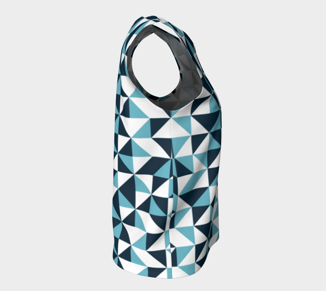 Blue Triangles Loose Tank Top preview #8