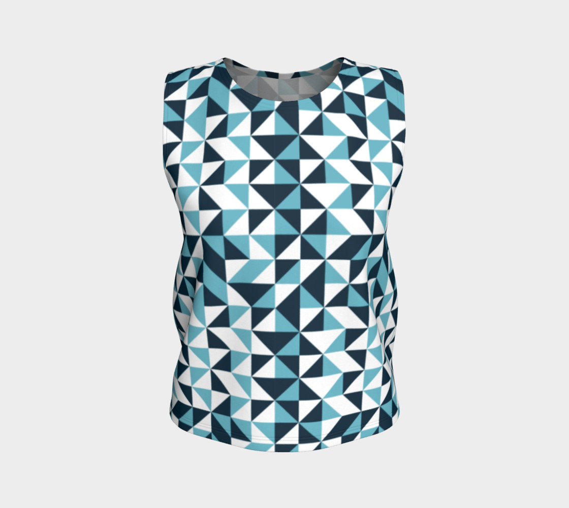Blue Triangles Loose Tank Top preview #1