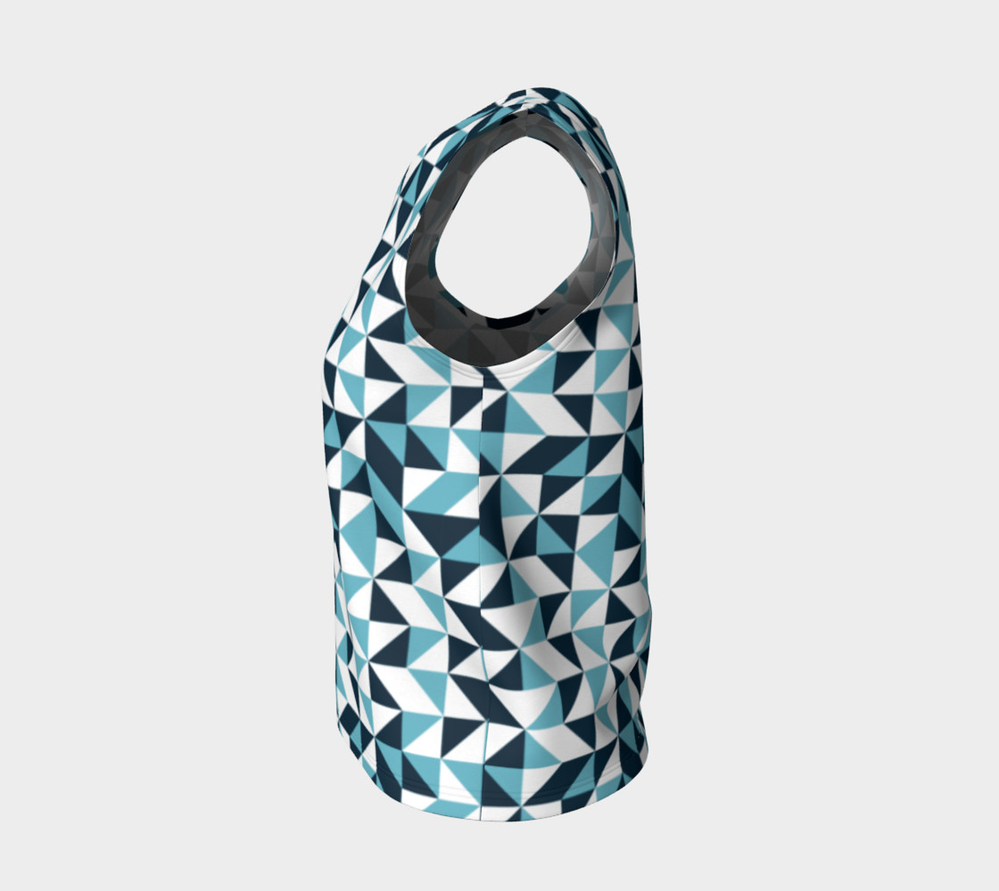 Blue Triangles Loose Tank Top preview #3