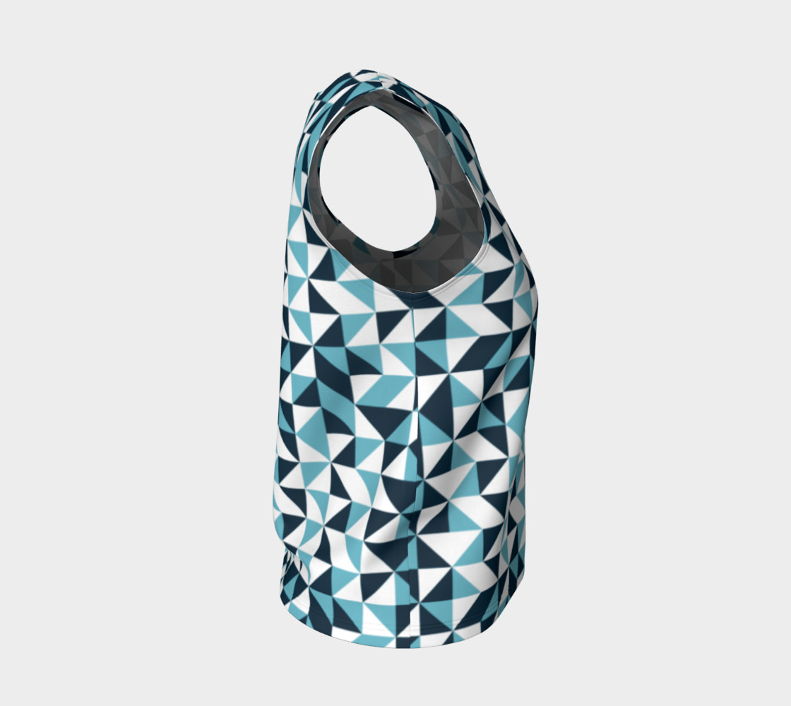Blue Triangles Loose Tank Top preview #4