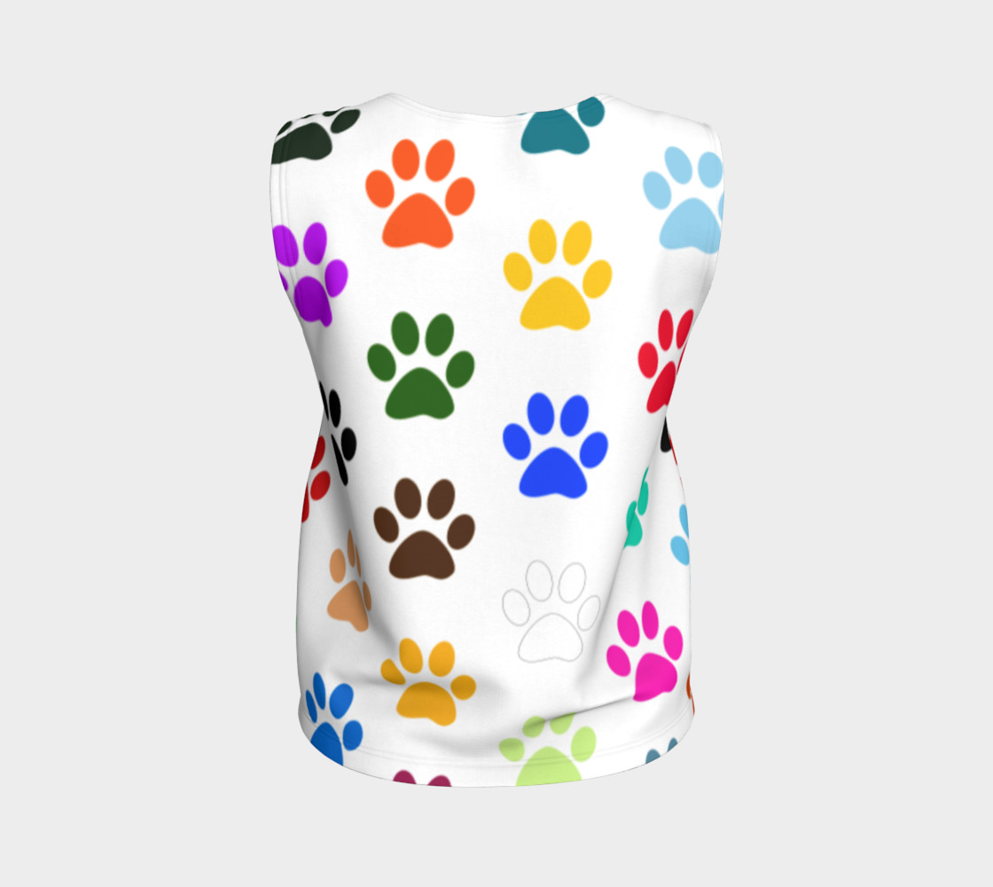 Paws Rainbow Loose Tank Top 3D preview