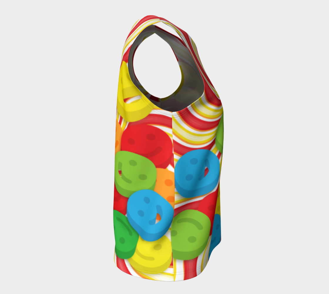 Aperçu de Rainbow Candy Swirls and Smiley Face Emojis Loose Tank Top #8