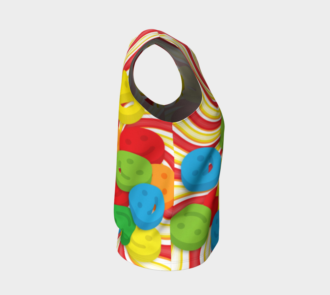 Aperçu de Rainbow Candy Swirls and Smiley Face Emojis Loose Tank Top #4