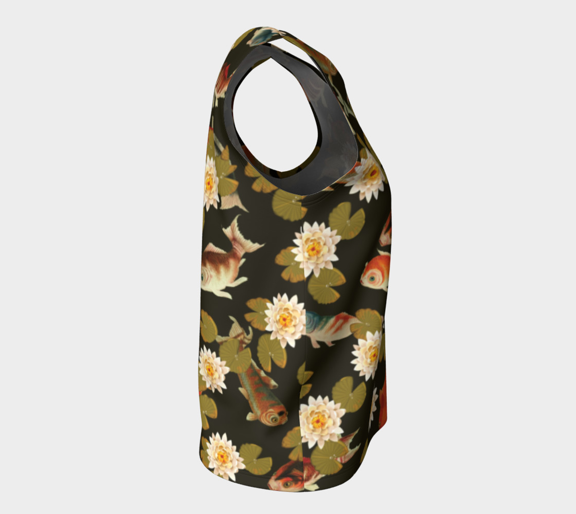 Koi & Lily Pads in Dark Water - Loose Tank Top preview #8