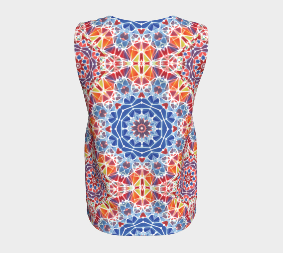Blue and Orange Kaleidoscope Loose Tank Top preview #6