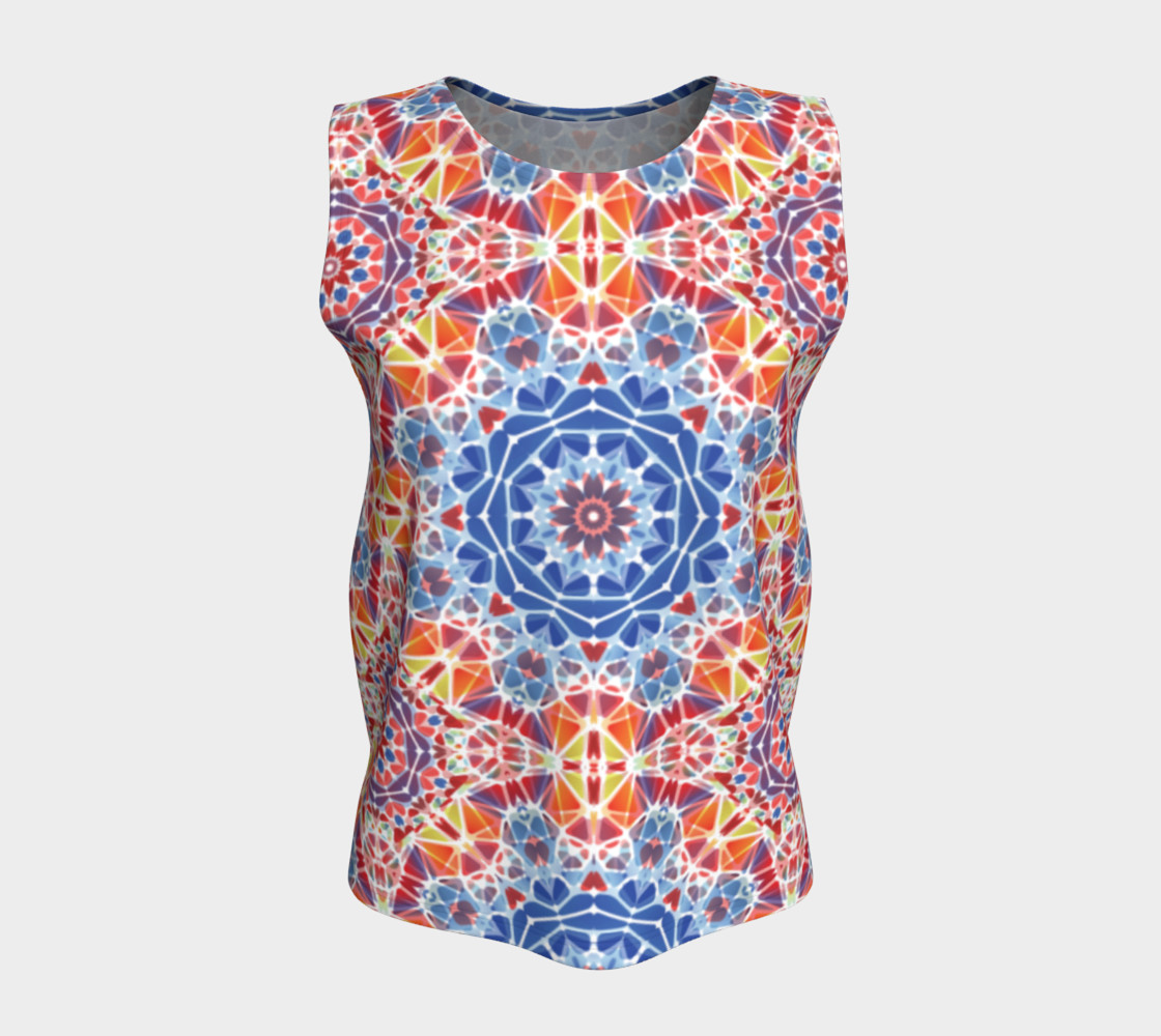 Blue and Orange Kaleidoscope Loose Tank Top preview #5