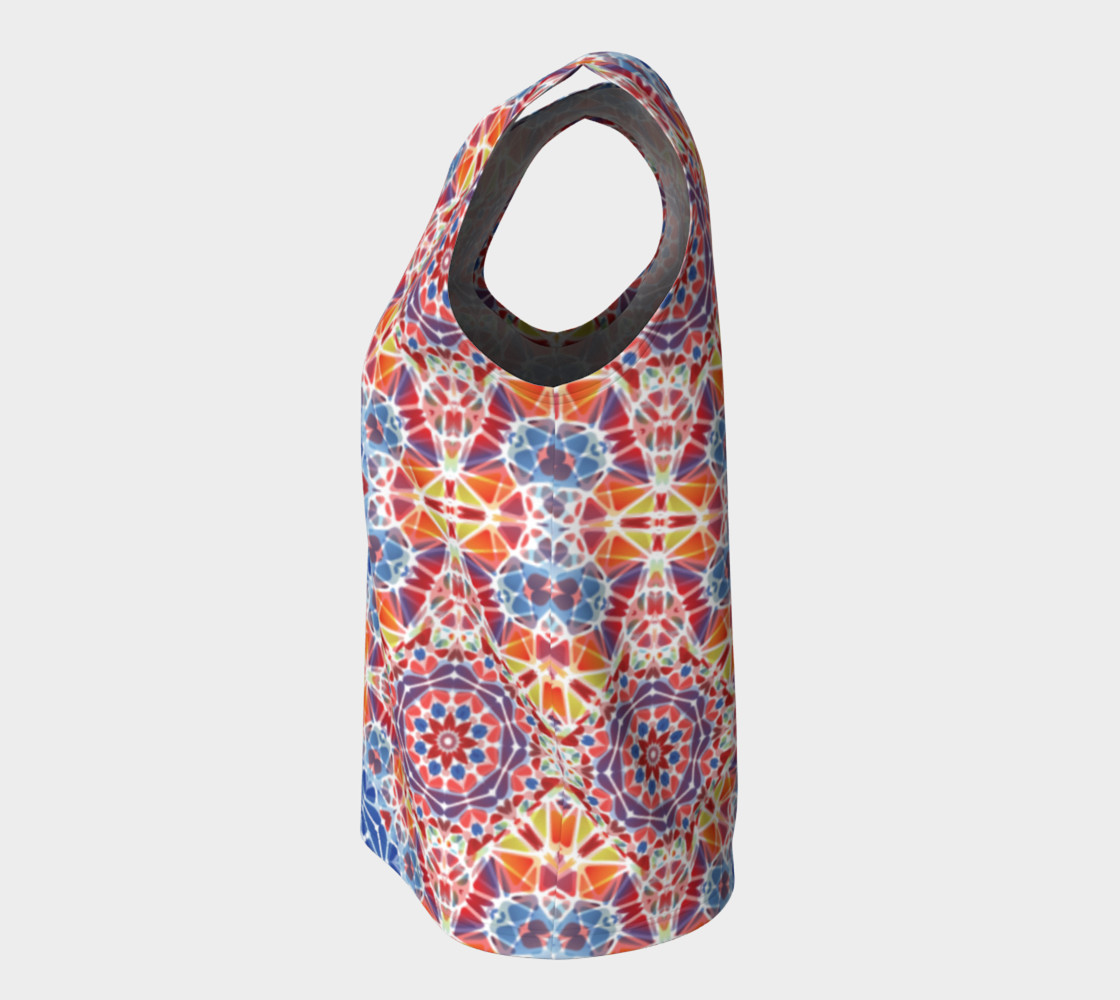Blue and Orange Kaleidoscope Loose Tank Top preview #7