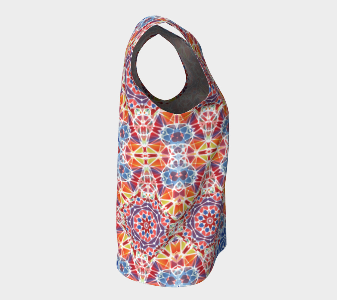 Blue and Orange Kaleidoscope Loose Tank Top preview #8