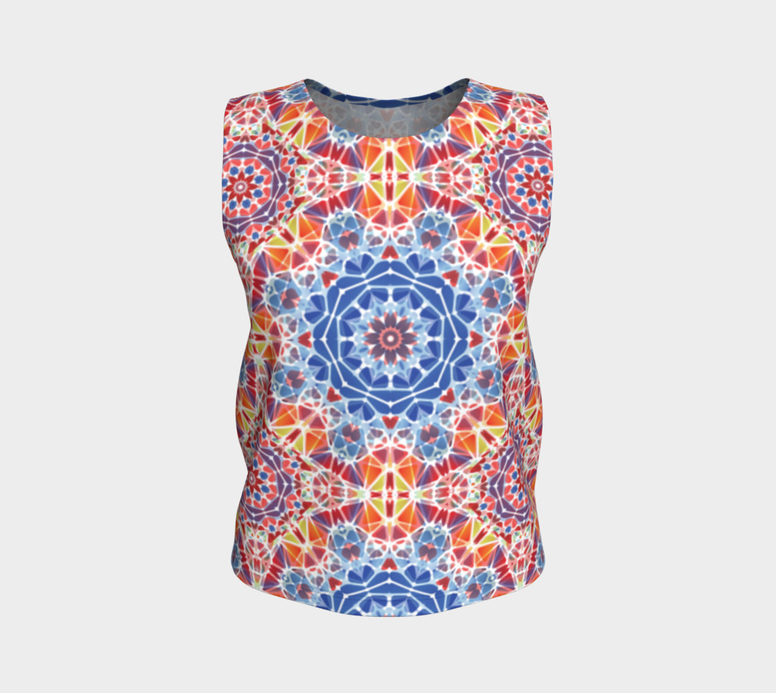 Blue and Orange Kaleidoscope Loose Tank Top preview #1