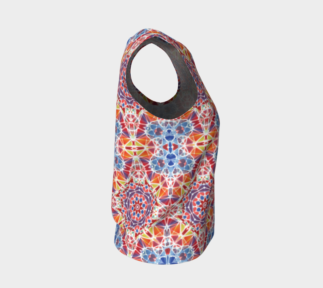 Blue and Orange Kaleidoscope Loose Tank Top preview #4
