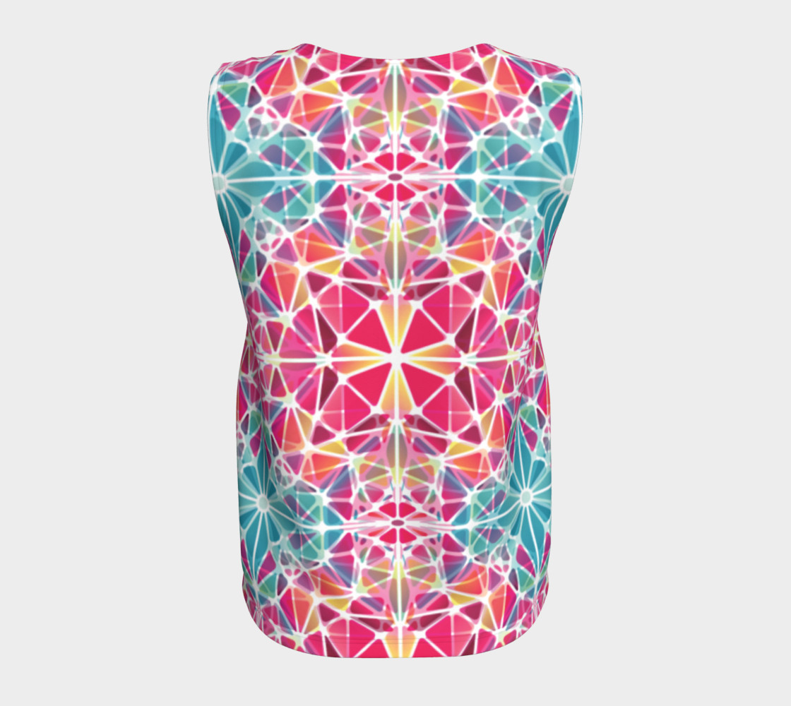 Pink and Blue Kaleidoscope Loose Tank Top preview #6