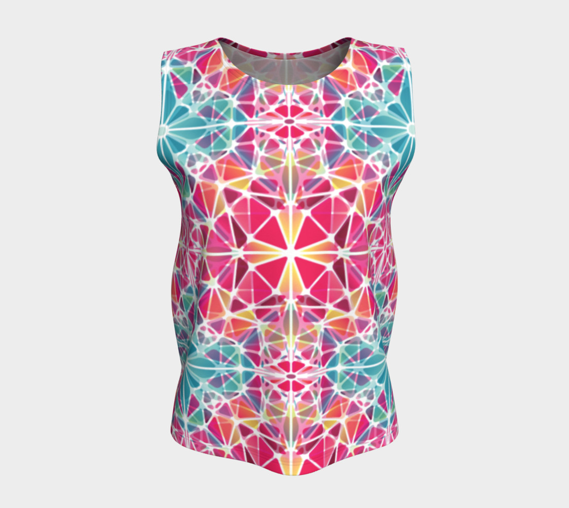Pink and Blue Kaleidoscope Loose Tank Top preview #5