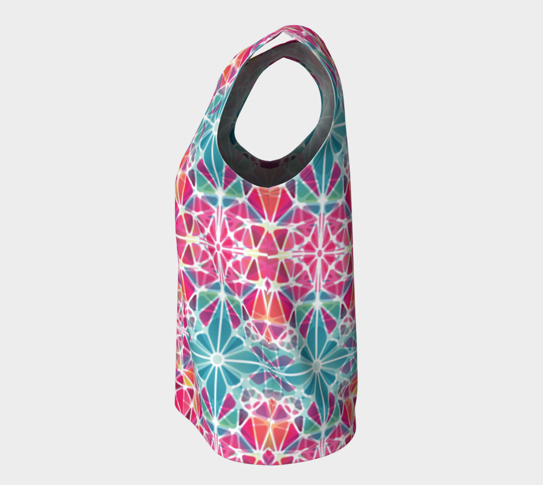 Pink and Blue Kaleidoscope Loose Tank Top preview #7