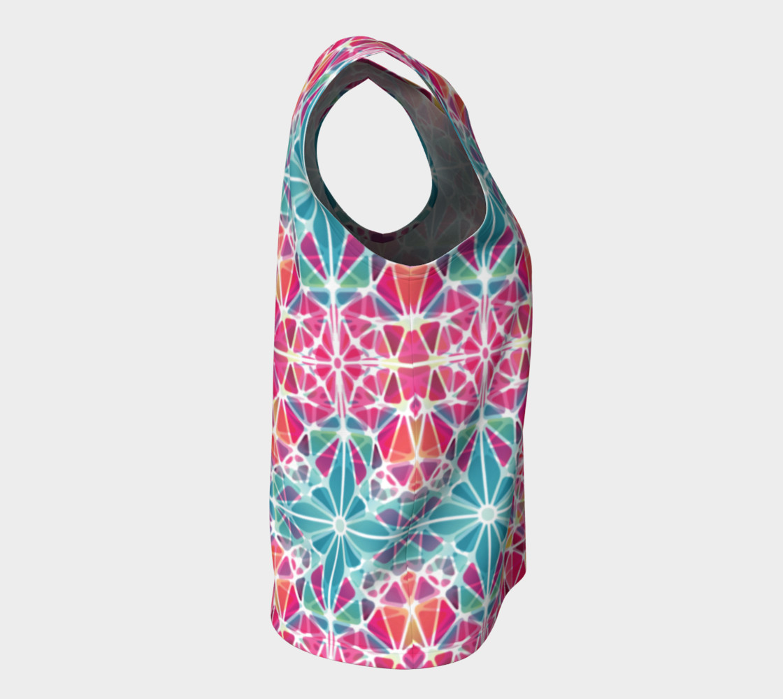 Pink and Blue Kaleidoscope Loose Tank Top preview #8